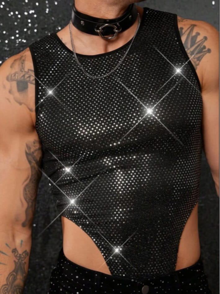 Men's Knitted Fashionable Casual Skinny Bodysuit